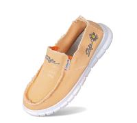 Celanisai Chaussures de voile pour femme - Espadrilles - Mocassins en toile - Chaussures de loisirs plates - Broderie lavée - Chaussures bateau antidérapantes - Résistantes à la déchirure - Sabots