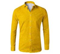 Celanisai Chemise à paillettes pour homme avec sequins, déguisements de carnaval, manches longues, style années 80, T-shirt coupe ajustée avec boutons pour club, rock, hip hop, disco, fête, cosplay, O