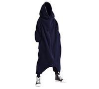 Celanisai Combinaison pour homme - Costume d'Halloween Nazgul - Manteau long avec capuche - Style foncé, O bleu marine, XXXXL
