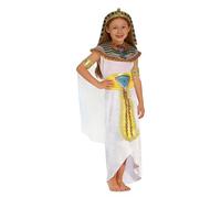 Celanisai Costume de carnaval pour enfant garçon, roi égyptien, pharaon, noir, doré, pour garçon, avec chapeau, chemise avec collier et ceinture, pantalon pour carnaval, Halloween, Y4 blanc, L