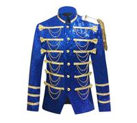 Celanisai Costume de carnaval pour homme - Vêtement médiéval à paillettes - Blazer Napoléon gothique - Veste à paillettes - Style européen - Veste militaire pour homme - Veste de smoking - Fête sur