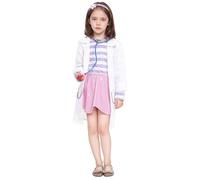 Celanisai Costume d'infirmière pour enfant - 3 pièces - Robe tablier - Accessoires de cheveux - Costume de carnaval - Fête à thème - Halloween - Festival - Tenue mignonne et confortable, S blanc., L