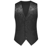 Celanisai Gilet de costume pour homme - Gilet à paillettes avec nœud papillon - Sans manches - Col en V - Blazer à paillettes - Veste brillante pour homme - Costume de carnaval pour mariage, fête