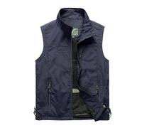 Celanisai Gilet léger softshell pour homme - Coupe-vent - Pour la course à pied, l'extérieur, la pêche, la pêche, le cyclisme, la course, la randonnée - Gilet de travail aéré, O bleu marine, XXL