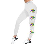 Celanisai Legging pour femme - Imprimé graphique - Pantalon de yoga amusant - Pantalon de sport - Années 80 - Carnaval - Fête à thème - Costume de carnaval, O beige., S