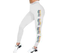 Celanisai Legging pour femme - Imprimé graphique - Pantalon de yoga amusant - Pantalon de sport - Années 80 - Carnaval - Fête à thème - Costume de carnaval, O blanc., XL