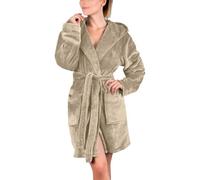Celanisai Peignoir long en polaire pour femme - Épais - Avec capuche et poches - Polaire moelleuse - Vêtement de détente - Kimono - Robe de bain - Automne et hiver - Tissu éponge - Vêtement de nuit, O