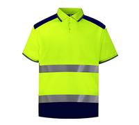 Celanisai Polo de protection pour homme à manches courtes - Protection d'avertissement - Vêtement de travail - Bande réfléchissante - Respirant - T-shirt de sécurité léger et aéré, O jaune., S