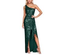 Celanisai Robe à paillettes pour femme - Robe de soirée sexy - Robe fourreau plissée - Robe de cocktail longue - Robe moulante - Robe festive brillante - Nouvel An - Robe de bal