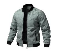 Celanisai Veste demi-saison pour homme - Noir - Avec fermeture éclair - Veste de sport courte - Col montant - Veste d'été - Blouson léger - Veste d'aviateur - Grandes tailles - Veste de moto de sport
