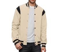 Celanisai Veste d'hiver pour homme - Manches en cuir - Bicolore - Veste d'aviateur thermique chaude - Couleur unie - Décontractée - Confortable et douce - Veste d'extérieur, O Kaki, XL