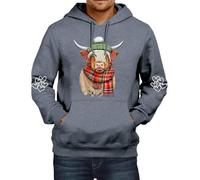 Celanisai Y2k Sweat à capuche pour homme - Sweat à capuche - Pour adolescent - Chaud - Hiver chaud - Boeuf des Highlands - Sweat à capuche surdimensionné - Grandes tailles - Sreetwear, O gris foncé, L