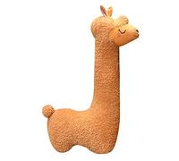 Celawork Peluche en alpaga avec long cou - Peluche douce en alpaga - Joli coussin en alpaga - Coussin de canapé - Poupée rembourrée de dessin animé (marron, 130 cm)