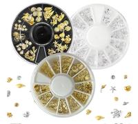 Celblisora 3 boîtes de charmes d'ongles en métal 3D avec étoiles de mer et coquillages, autocollants pour manucure, 12 styles de décoration d'ongles, décorations DIY pour scrapbooking et