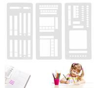 Celblisora Lot de pochoirs flexibles faits à la main pour planificateurs - Matériau acrylique de 0,8 mm d'épaisseur, modèles pour dessins, listes de contrôle, calendriers et cahiers, pochoirs de