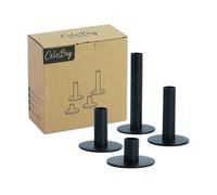 CeleBig Lot de 4 bougeoirs en métal - 4 tailles différentes : 4 cm, 7 cm, 10,5 cm, 16 cm - Pour bougies à tige de 2 cm de diamètre - Bougeoir en métal - Décoration parfaite pour Noël - Article cadeau