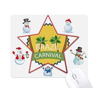 Celebrate Brazil Carnival Christmas Snowman Family Star Mouse Pad