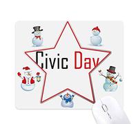 Celebrate Canada Civic Day Blessing Christmas Snowman Family Star Mouse Pad