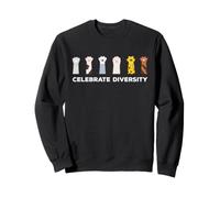 Celebrate Diversity Chats Patte de Chat Diversité Chats Sweatshirt