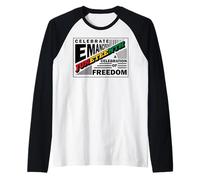 Celebrate Emancipation Juneteenth Freedom Hommes Femmes Garçon Fille Manche Raglan