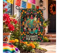 Celebrate Our Roots Cultural Unity Drapeau de jardin 30,5 x 45,7 cm | Diversité culturelle, drapeau de pelouse, unité mondiale, motifs floraux vibrants, décoration de jardin extérieur