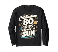 Célébration de 80 Voyages Autour du Soleil Manche Longue