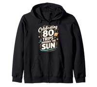 Célébration de 80 Voyages Autour du Soleil Sweat à Capuche