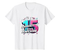 Célébration de Cadeau d'anniversaire 15 Ans et déjà génial T-Shirt, Enfant, Blanc, 6 Ans