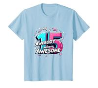 Célébration de Cadeau d'anniversaire 15 Ans et déjà génial T-Shirt, Enfant, Bleu Céleste, 4 Ans