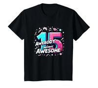 Célébration de Cadeau d'anniversaire 15 Ans et déjà génial T-Shirt, Enfant, Noir, 8 Ans