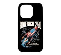 Célébration de la 250e édition de la Vintage Space Race Americana Rocket Coque pour iPhone 15 Pro