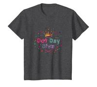 Célébration de la Couronne Dot Day Diva Kids Girls T-Shirt, Enfant, Chiné Foncé, 2 Ans