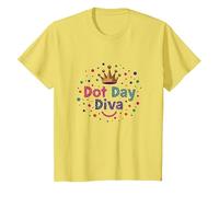 Célébration de la Couronne Dot Day Diva Kids Girls T-Shirt, Enfant, Citron, 2 Ans