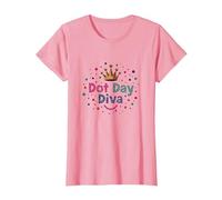 Célébration de la Couronne Dot Day Diva Kids Girls T-Shirt, Femme, Rose, XS