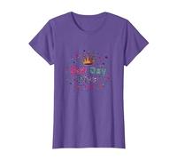 Célébration de la Couronne Dot Day Diva Kids Girls T-Shirt, Femme, Violet Chiné, XS