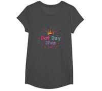 Célébration de la Couronne Dot Day Diva Kids Girls T-Shirt, Fille, Chiné Foncé, XS