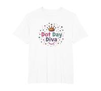 Célébration de la Couronne Dot Day Diva Kids Girls T-Shirt, Homme Grandes Tailles, Blanc, 2X Tall