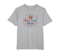 Célébration de la Couronne Dot Day Diva Kids Girls T-Shirt, Homme Grandes Tailles, Gris Chiné, 2X Tall