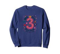 Célébration de la fête d'anniversaire Young Wild and Three Sweatshirt, Unisexe pour Adultes, Bleu Marine, S