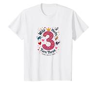 Célébration de la fête d'anniversaire Young Wild and Three T-Shirt, Enfant, Blanc, 3 Ans