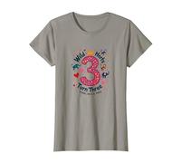 Célébration de la fête d'anniversaire Young Wild and Three T-Shirt, Femme, Ardoise, XXL