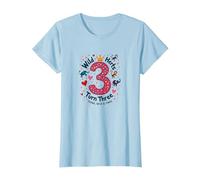 Célébration de la fête d'anniversaire Young Wild and Three T-Shirt, Femme, Bleu Céleste, 3XL