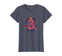 Célébration de la fête d'anniversaire Young Wild and Three T-Shirt, Femme, Bleu Chiné, S