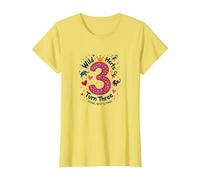 Célébration de la fête d'anniversaire Young Wild and Three T-Shirt, Femme, Citron, XS