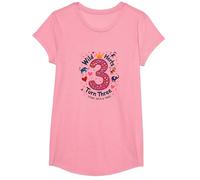 Célébration de la fête d'anniversaire Young Wild and Three T-Shirt, Fille, Rose, L