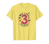 Célébration de la fête d'anniversaire Young Wild and Three T-Shirt, Homme, Citron, S