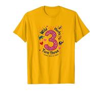 Célébration de la fête d'anniversaire Young Wild and Three T-Shirt, Homme, Doré Vif, XL