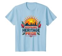Célébration de la fierté culturelle des Hommes du Mois du Patrimoine h T-Shirt, Enfant, Bleu Céleste, 10 Ans