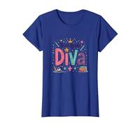Célébration de l'école Diva Crown Star de troisième année T-Shirt, Femme, Bleu Royal, XS