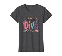 Célébration de l'école Diva Crown Star de troisième année T-Shirt, Femme, Chiné Foncé, S